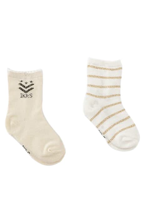 Chaussettes blanc cassé rayé lurex et écru bébé fille  by IKKS