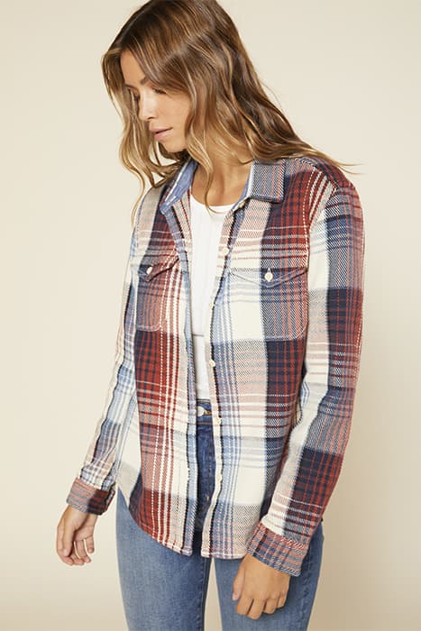 BLANKET SHIRT HENNA ROGUE PLAID by Outerknown