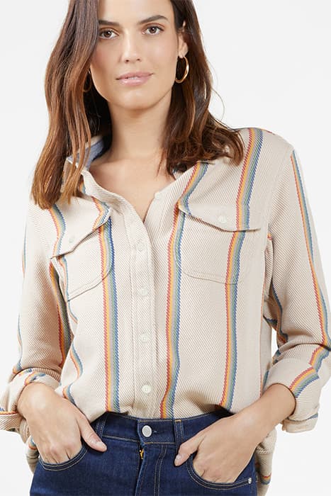 BLANKET SHIRT WHEAT RAINBOW STRIPE by Outerknown