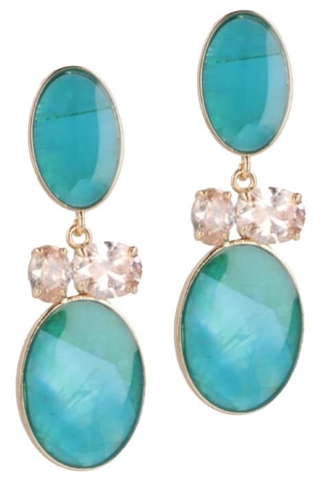 OTAZU CRYSTAL EARRINGS TURQUOISE by OTAZU