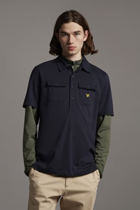 TWO POCKET POLO SHIRT DARK NAVY by Lyle & Scott