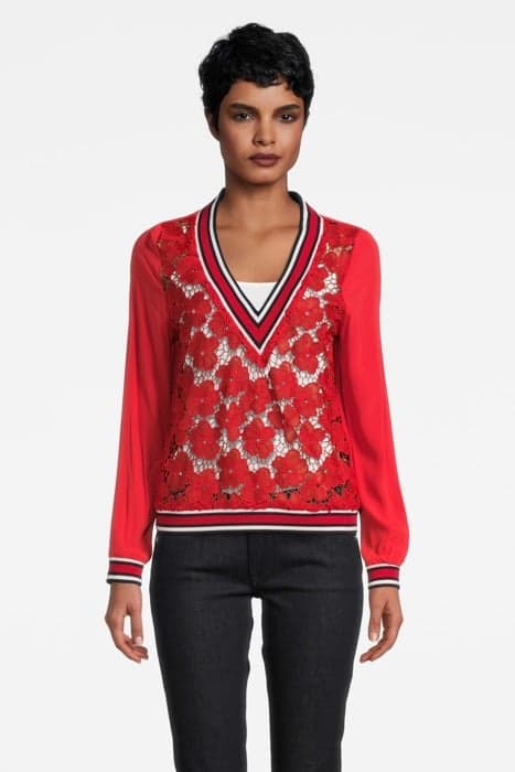 LACE LS SWEATSHIRT MARS RED by Tommy Hilfiger