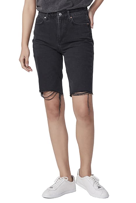 ROBBIE HIGH RISE SHORT BLACK MEADOW W/ STRINGY HEM by PAIGE