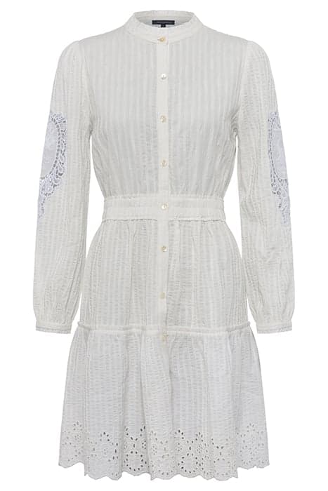 ARPINA LACE MIX BUTTON FRONT DRESS SUMMER WHITE by French Connection