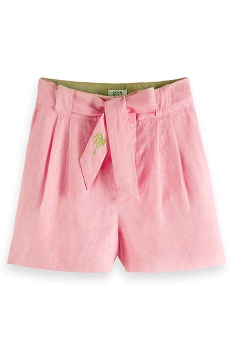 HIGH-RISE LINEN SHORT WATERMELON by Scotch & Soda