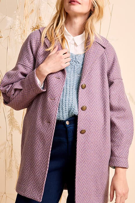 DELFI - Manteau lilas en lainage fantaisie by ONE STEP