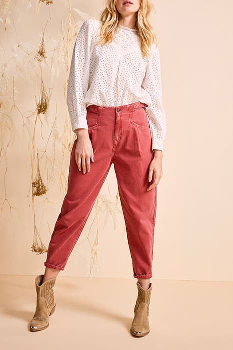 POLLY - Pantalon slouchy blush taille haute 7/8ème by ONE STEP