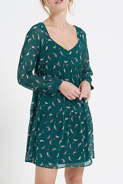 Robe sea green imprimé cœurs cachemire I.Code by ICODE