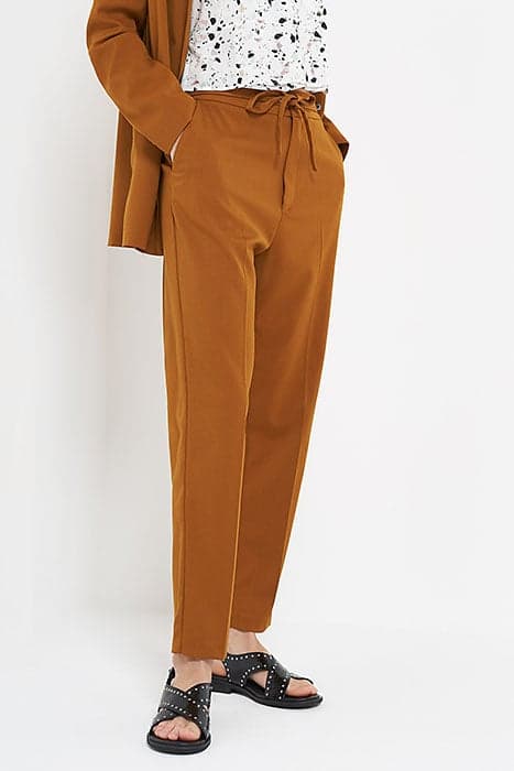 Pantalon de costume camel avec ceinture à nouer I.Code by ICODE