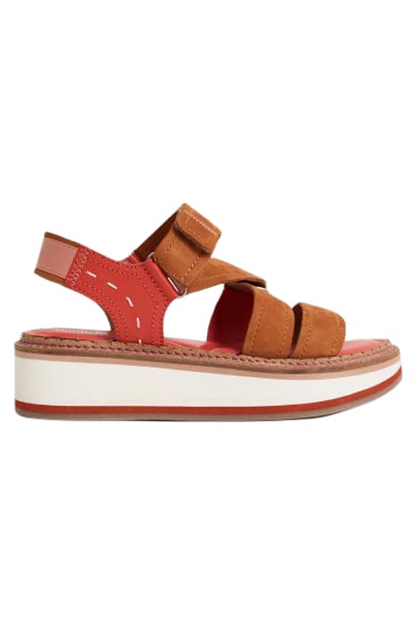 SPORTY LEATHER FLATFORM RED MLT by White Stuff