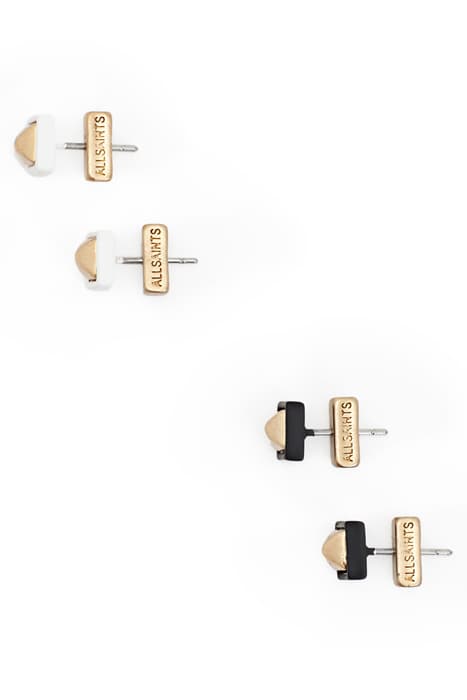 RUTH ENAML STUD SET BLCK/WHT/WRM BRASS by AllSaints