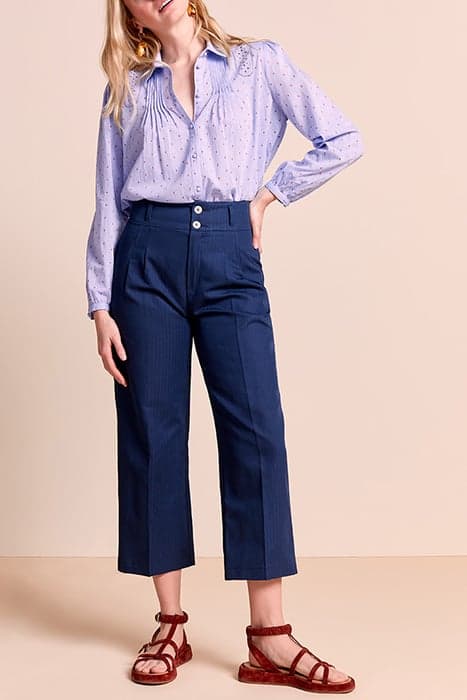 POEMA - NAVY 7/8 WIDE LEG TROUSERS by ONE STEP