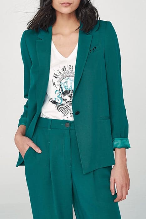 EMERALD TENCEL SUIT JACKET WITH BELT SUNSET LAGOON by IKKS