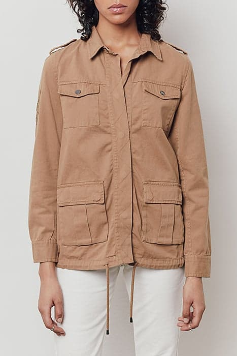 BEIGE LONG SAFARI-STYLE JACKET WITH MOTIF ON BACK by IKKS