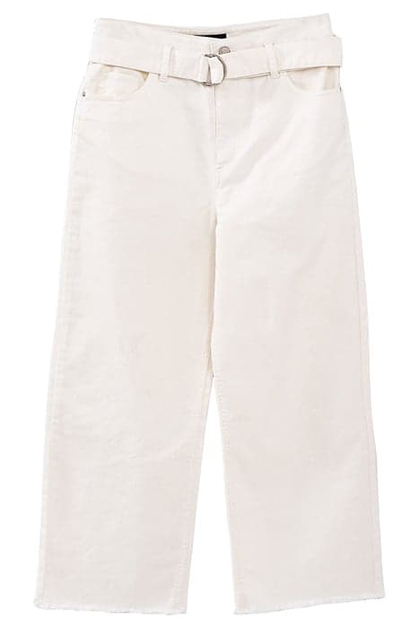 WHITE HIGH-WAIST WIDE JEANS WITH REMOVABLE BELT by IKKS