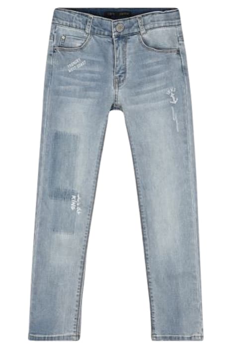 Jean slim faded blue printé coton bio waterless garçon by IKKS