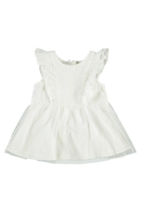 Robe tutu blanc cassé bi matière à volants bébé fille by IKKS