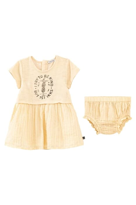 Robe jaune blé bi matière avec bloomer bébé fille by IKKS