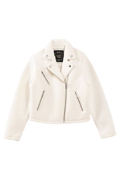 Veste blanc cassé esprit motard en néoprène fille by IKKS