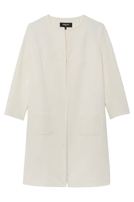 COAT BLANC CASSE by Paule Ka