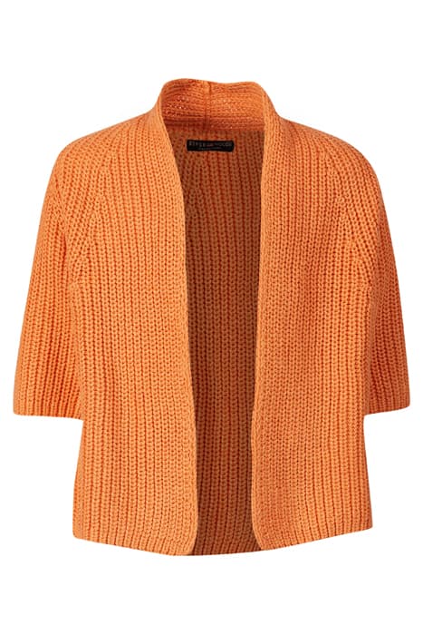 LOOSE FITTED FANCY CARDI 3/4SL ORANGE by River Woods