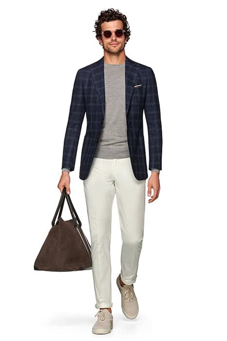 Navy Checked Havana Blazer by Suitsupply