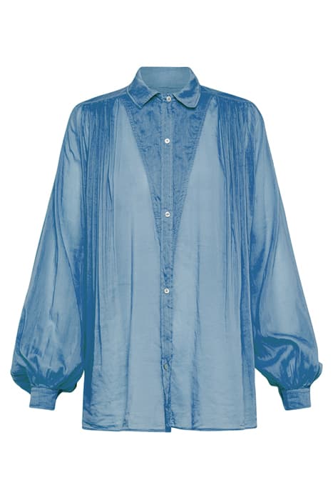 COTTON SILK VOILE BOHEMIAN SHIRT SKY by forte_forte