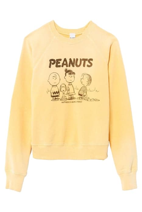 CLASSIC RAGLAN CREWNECK PEANUTS HAPPINESS FADED LEMON by RE/DONE