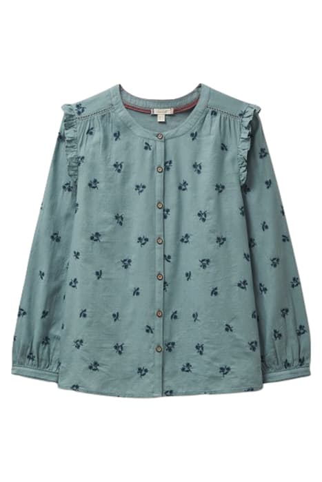 FLORINE EMBROIDERED SHIRT TEAL MLT by White Stuff