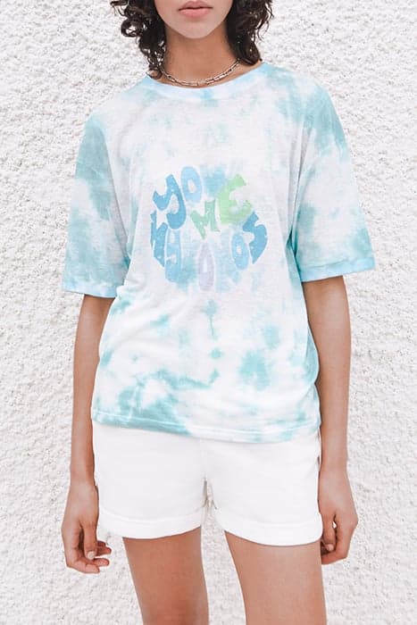 Tee-shirt tie & dye vert visuel message femme by IKKS