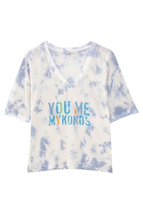 Tee-shirt tie & dye bleu visuel message femme by IKKS