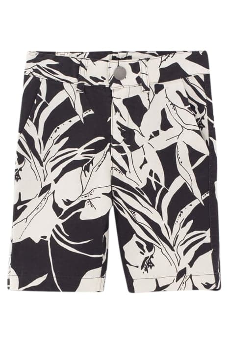 Bermuda chino noir imprimé maxi fleurs garçon  by IKKS