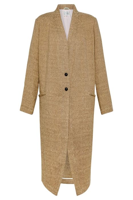 LINEN COTTON JACQUARD FLUID COAT NOCCIOLA by forte_forte