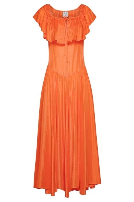 SILK HABOTAY DÉCOLLETÉ DRESS ORANGINA by forte_forte