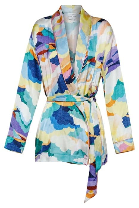 "UP ABOVE THE SKY" PRINT SATIN BELTED JACKET MORNING by forte_forte