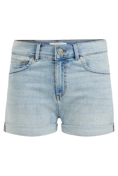 LADIES HIGH RISE DENIM SHORT WITH STRETCH - CURVE LIGHT BLUE by WE Fashion