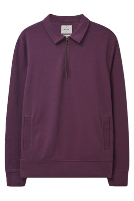 ASHBY HALF ZIP SWEAT MID PLUM by White Stuff