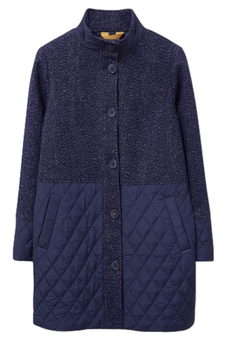 KARLA TWEED WOOL MIX COAT NAVY MULTI by White Stuff