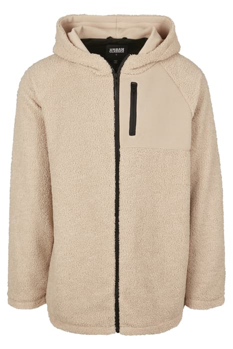 HOODED SHERPA ZIP JACKET DARKSAND by Urban Classics