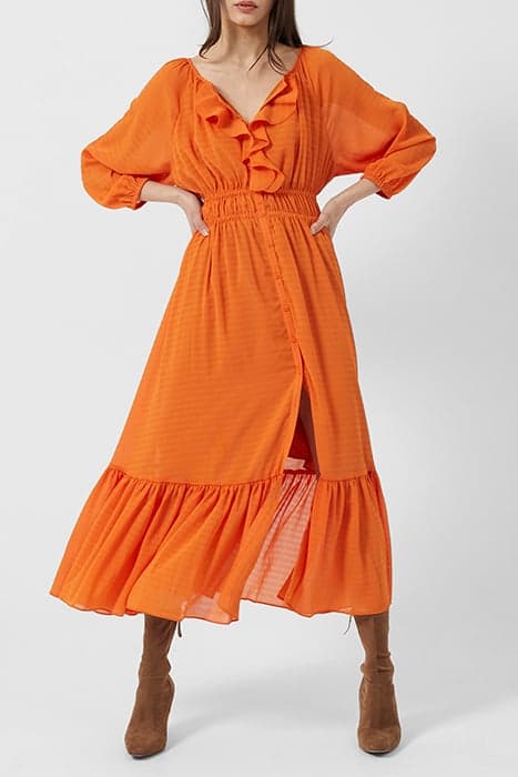 ANNA CORA PLEAT BUT DO MA DRES BURNT ORANGE by French Connection