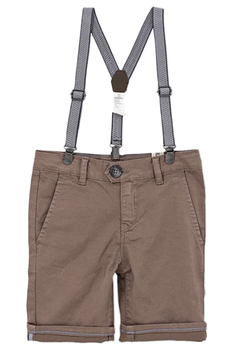 Bermuda chino taupe avec bretelles amovibles garçon by IKKS