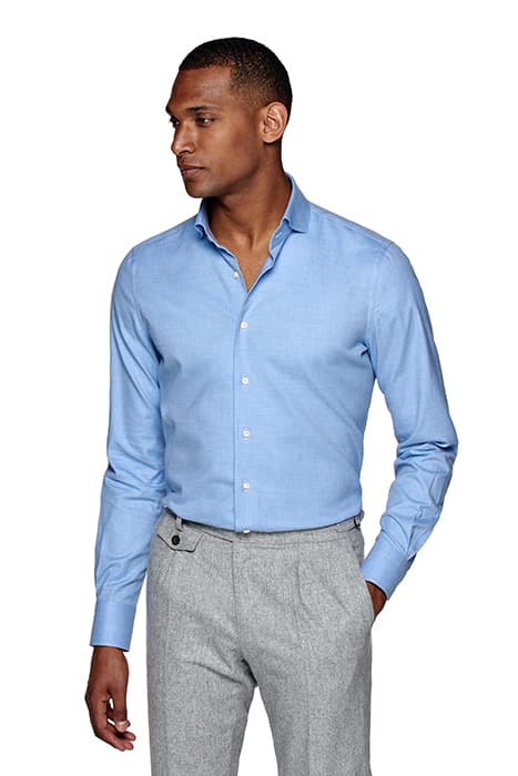 LIGHT BLUE TWILL SLIM FIT SHIRT by Suitsupply