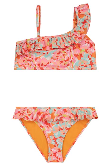 GIRLS MOON BIKINI SET FLORES FLOWER PUMPKIN ORANGE by Shiwi