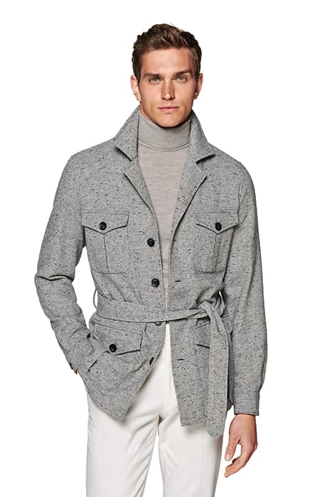 LIGHT GREY BELTED SAFARI JACKET by Suitsupply