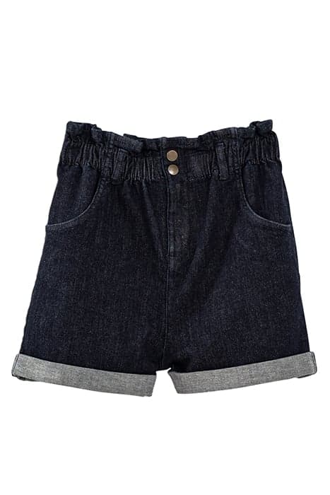 Short en jean marine à taille haute élastiquée I.Code by ICODE