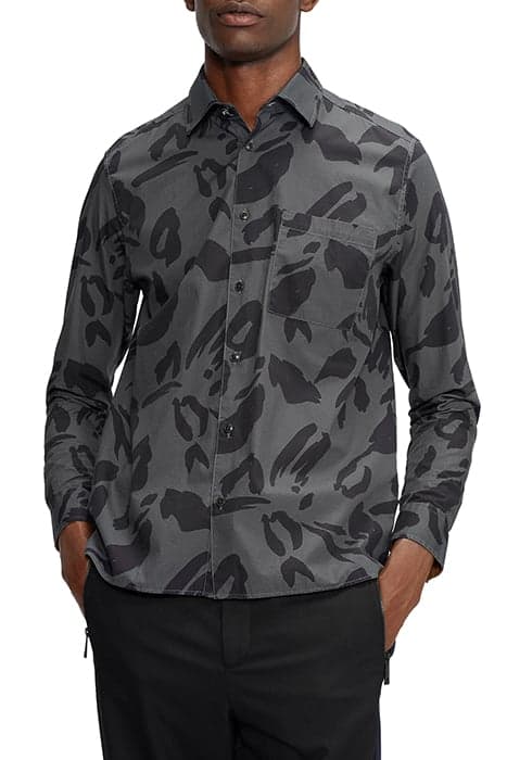 KARPASS LS ANIMAL PRINT SHIRT CHARCOAL by Ted Baker