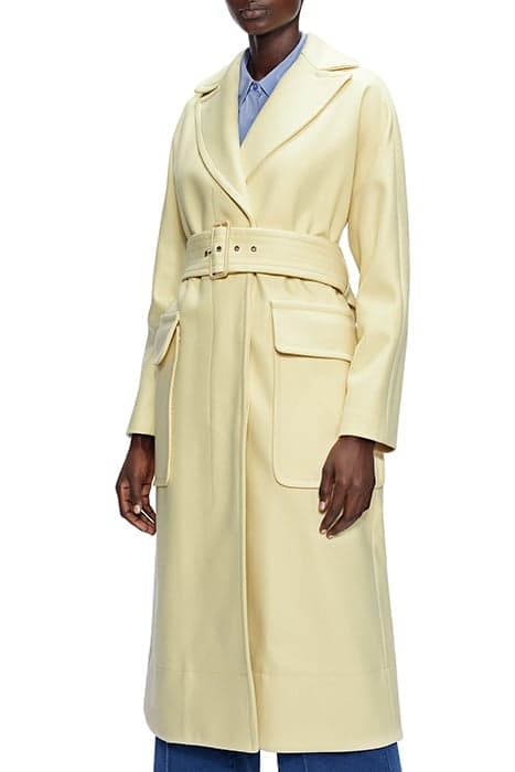 TTESSAA BRUSHED WOOL BELTED COAT LT-YELLOW by Ted Baker