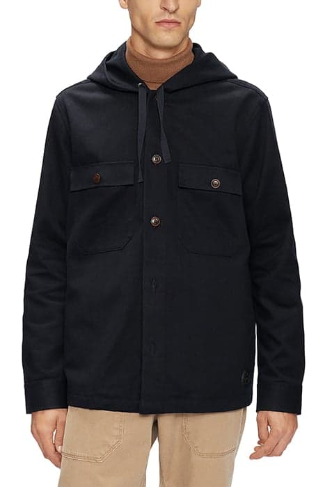 MARKING LS HOODED SHACKET NAVY by Ted Baker