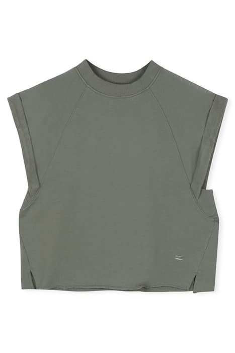 CROPPED SHORTSLEEVE SWEATER GREY GREEN by 10DAYS