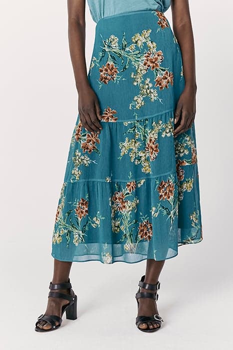 FLOWER BOUQUET PRINT RECYCLED VOILE LONG SKIRT by IKKS